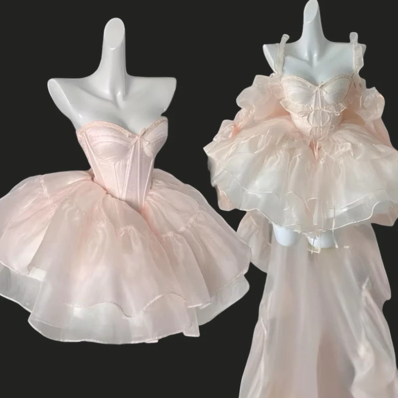 Đầm cúp ngực công chúa Briebrie chất liệu organza - 008