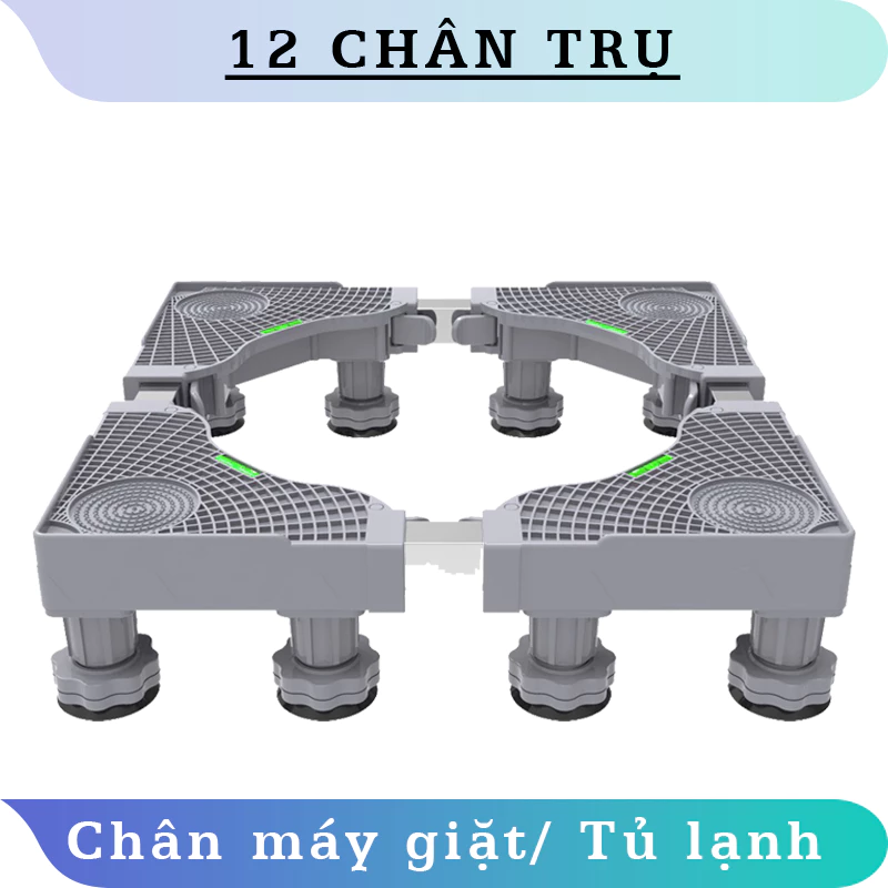 Chân đế máy giặt - Kệ tủ lạnh - Chân máy giặt 12 trụ đứng- Tuỳ chỉnh độ cao - Linh hoạt kích cỡ MG12T