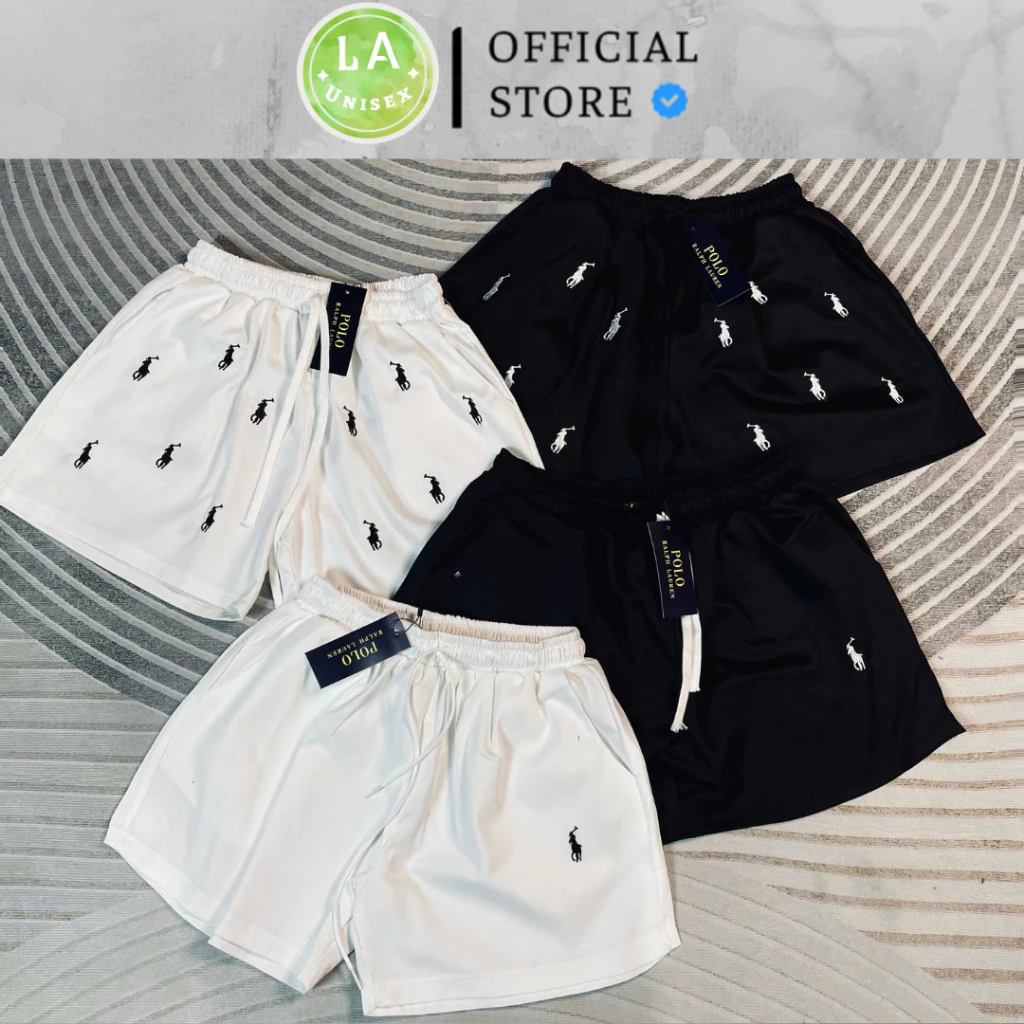 [FREESHIP] Quần Short Rap Lau Ren Thêu Ngựa, Vải Kaki có túi và dây rút, hàng đẹp chuẩn hãng