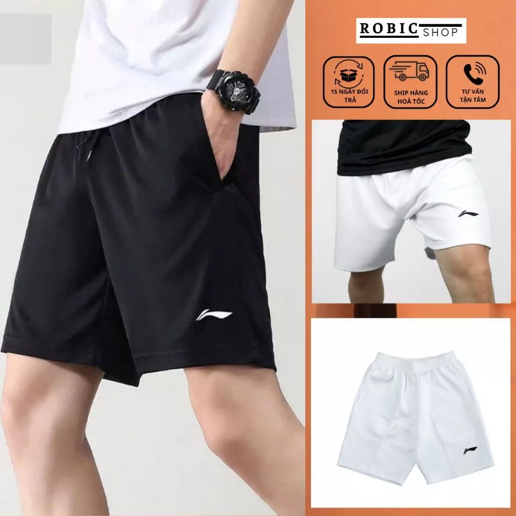 Quần Short Thế Thao Nam Nữ Siêu Đẹp, Quần Spots Chất Vải Gió Cao Cấp -ROBIG