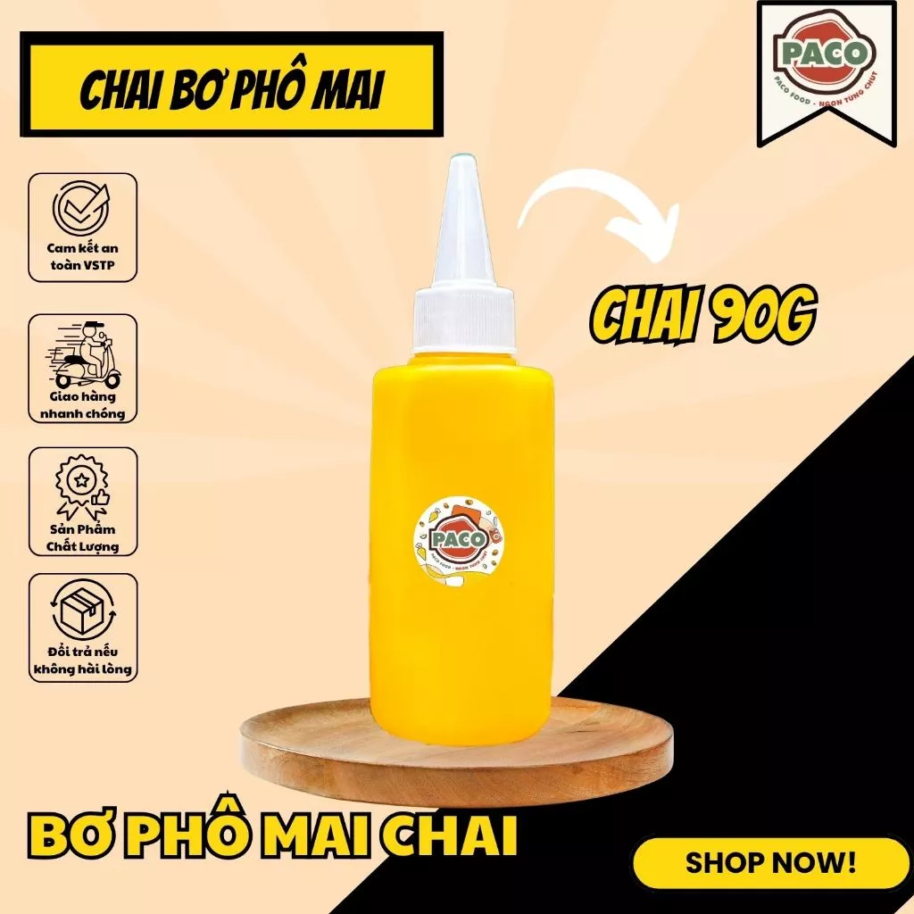 lẻ 1 chai bơ trứng phô mai độc quyền nhà Paco Food 90g thơm ngon nhà làm 100% lòng đỏ trứng gà ăn vặt béo ngậy