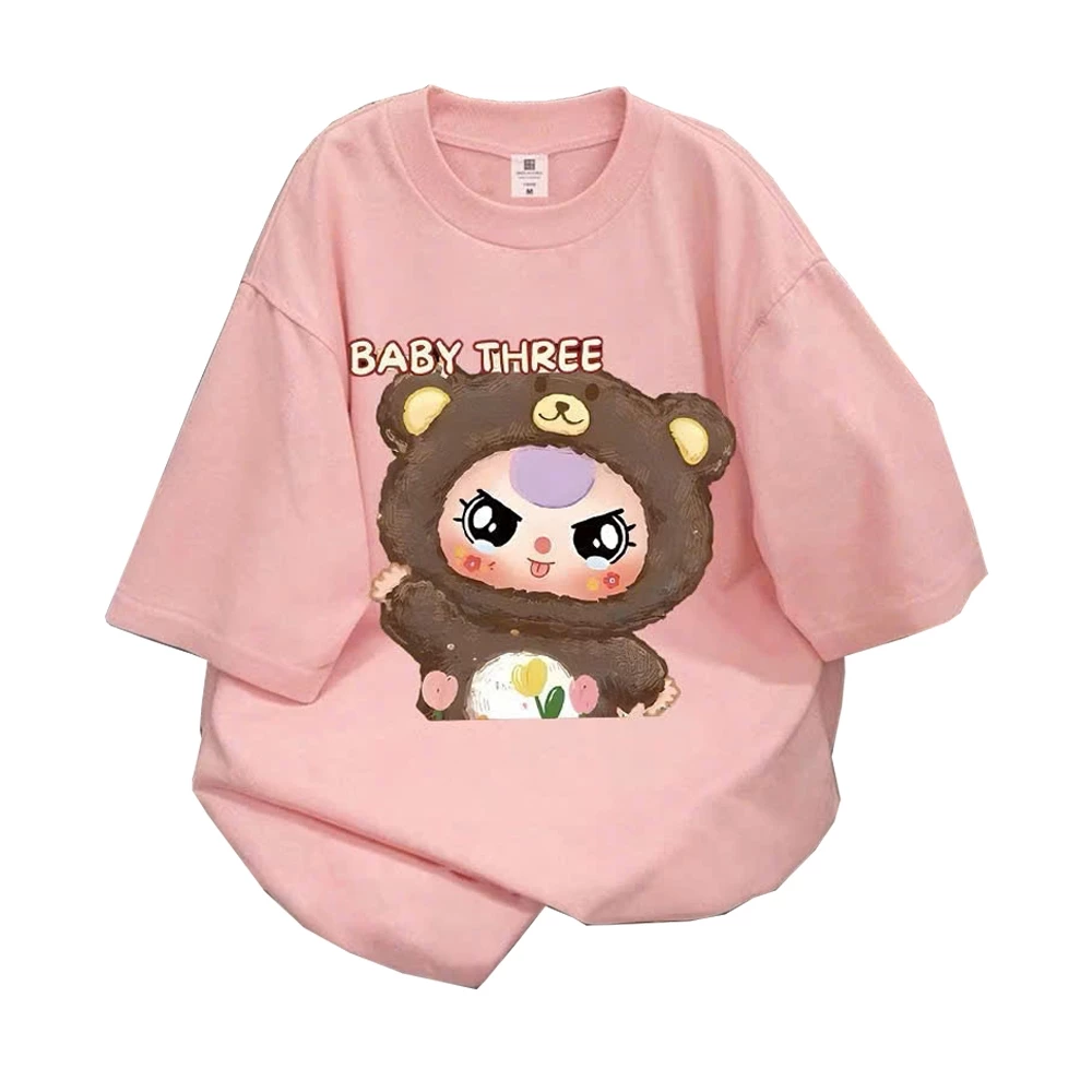 Áo thun trẻ em cotton in hình BABY THREE có big size 60kg thời trang trẻ em MOONBE áo phông V1