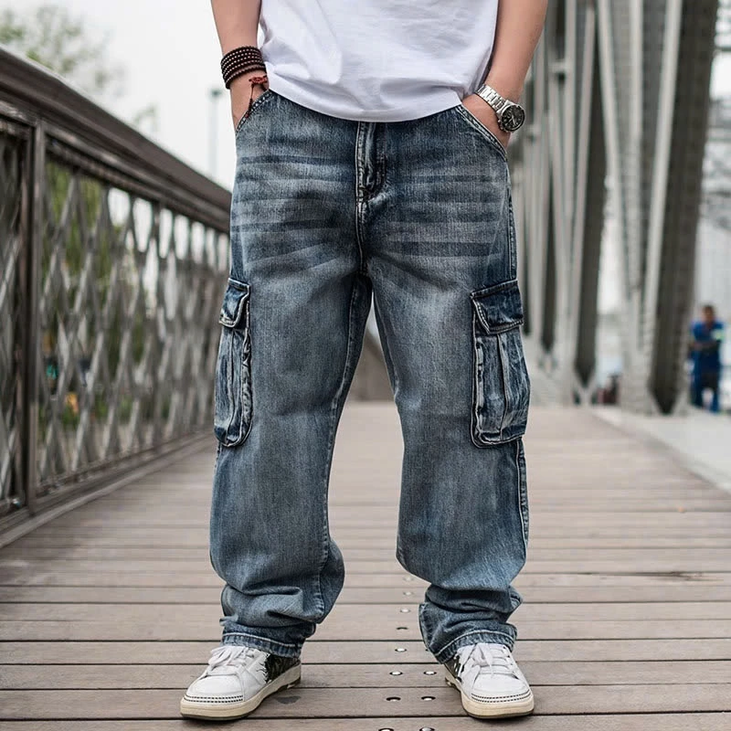 Quần jean nam túi hộp KENZA FASHION KJ512, Quần bò túi hộp cao cấp, dáng ống suông rộng, cạp thường, phong cách mạnh mẽ