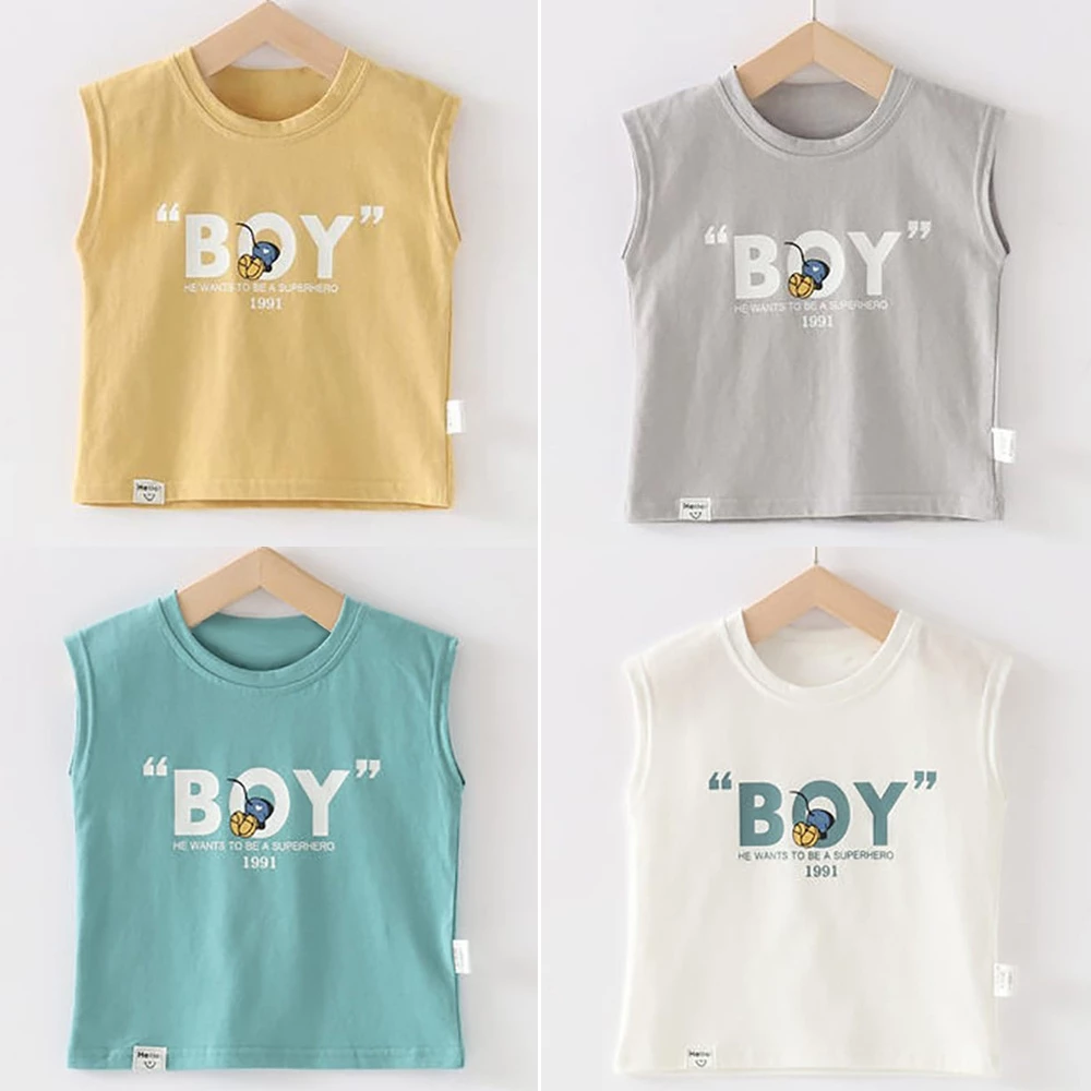 Áo Ba lỗ bé trai, bé gái chất cotton mềm mịn size đại đến 40kg - Áo sát nách bé trai, bé gái BOY