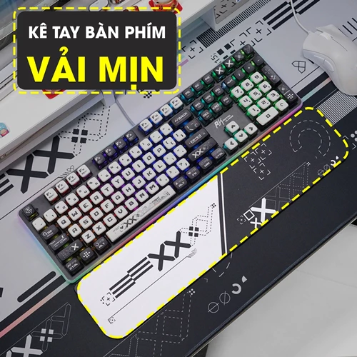 Kê Tay Bàn Phím Vải Mịn 45x10cm Dày 5mm Lót Cổ Tay Êm Tay Chống Mỏi