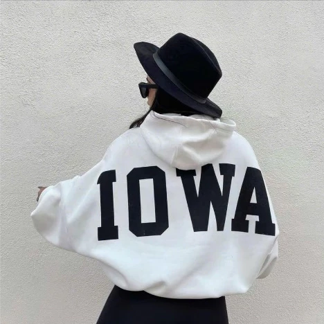 Áo Khoác Nỉ IOWA Form Boxy Dáng Lửng Nón To Chống Nắng Dày Dặn
