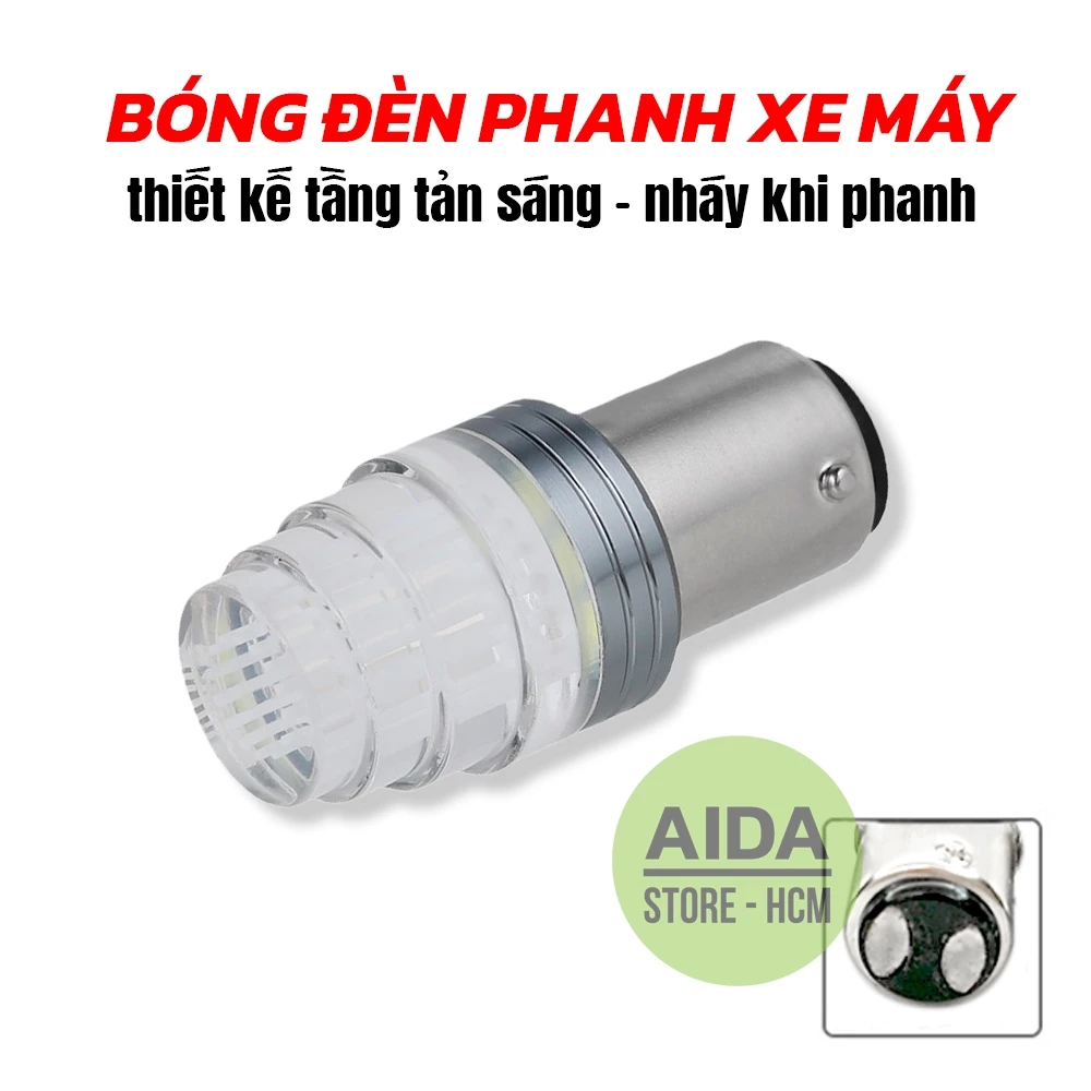 LED stop F1 9smd 2835 3D THÁP tầng 1157 2 tim lắp cho đèn phanh xe máy ô tô DC 12v