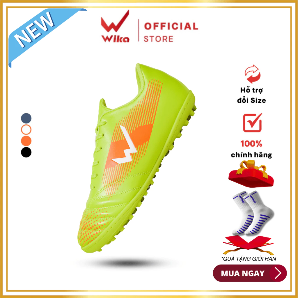 Giaỳ Bóng Đá Wika BlastX chính hãng,Chất liệu PU cao cấp - Bền bỉ,Đế TF cao su khâu full,Siêu Nhẹ