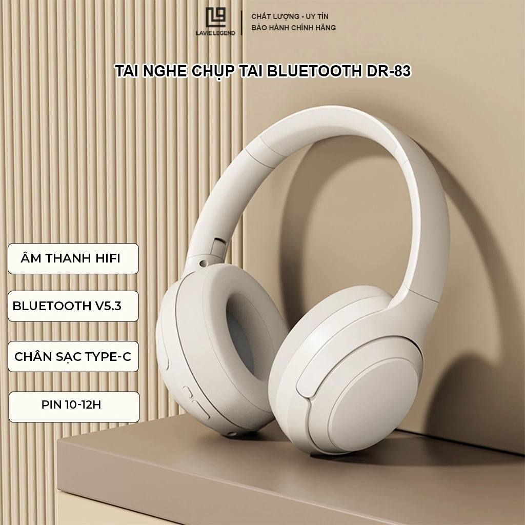 Tai Nghe Bluetooth Không Dây Đệm Tai Siêu Lớn D-Rock DR-83 SPad Headphone Chụp Tai Có Mic Bass Mạnh Pin 10H