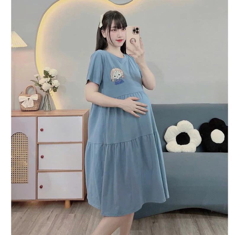 (Có size 50-100kg)Váy bầu bigsize chất cotton cực đẹp