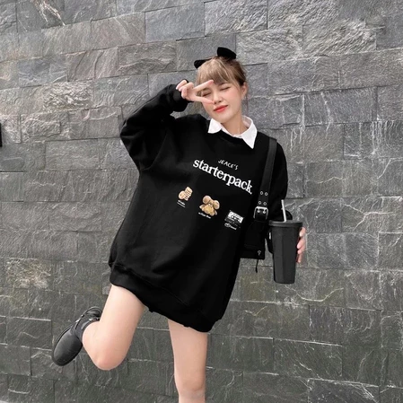 Áo sweater nỉ bông Byjolievn Starter Pack form rộng bacis thoải mái unisex nam nữ đều mặc đẹp by PUN.SHOPPP