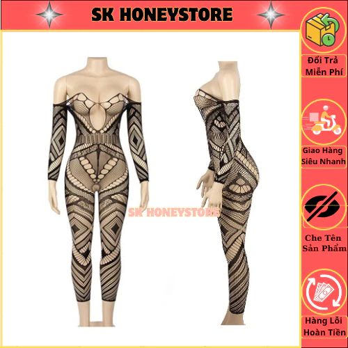 Bộ ngủ body nữ ren xuyên thấu cám dỗ cuốn hút MS6010 💜 Đồ ngủ nữ quyến rũ