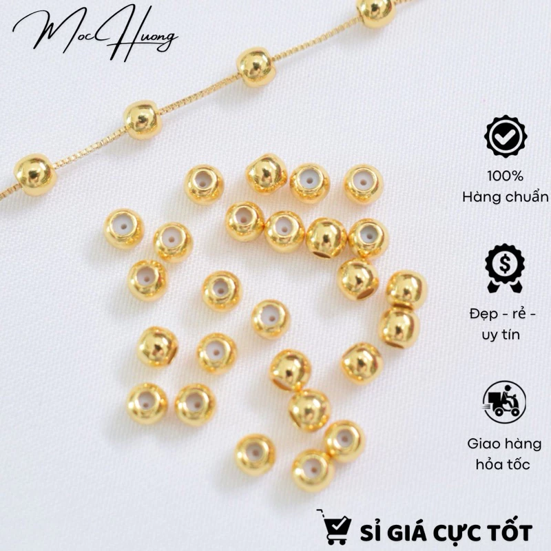 Set 10 Charm bi trơn 4mm có đệm cao su - TL285 MOCHUONGJEWELRY