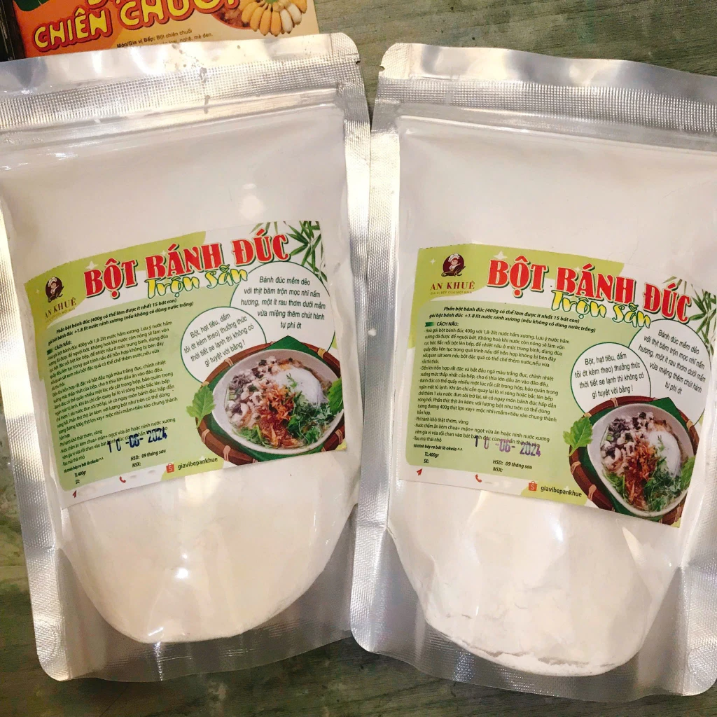 Bột Làm Bánh Đúc Nóng Trộn Sẵn Làm Từ Gạo Thơm Túi 400gr