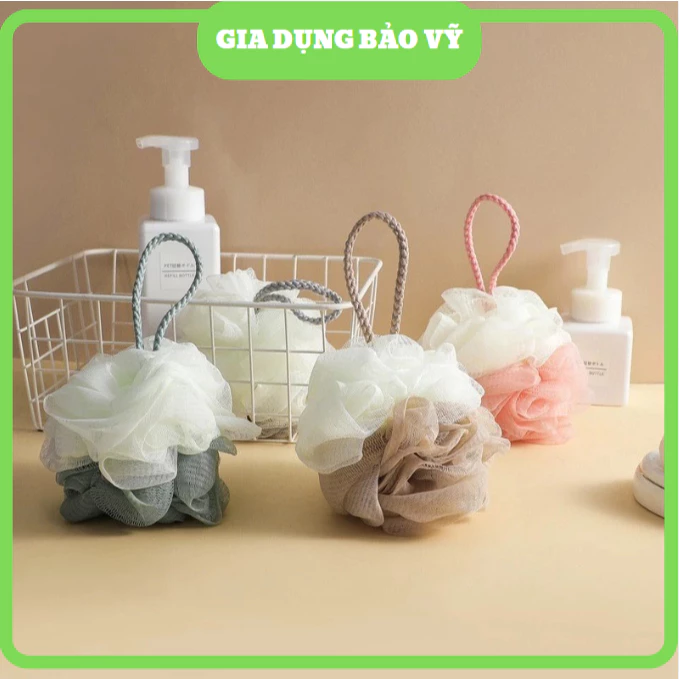 Bông Tắm Tròn - Dài Tạo Bọt Cao Cấp Mềm Mại, Dễ Dàng Chà Rửa Tẩy Sạch Tế Bào Chet