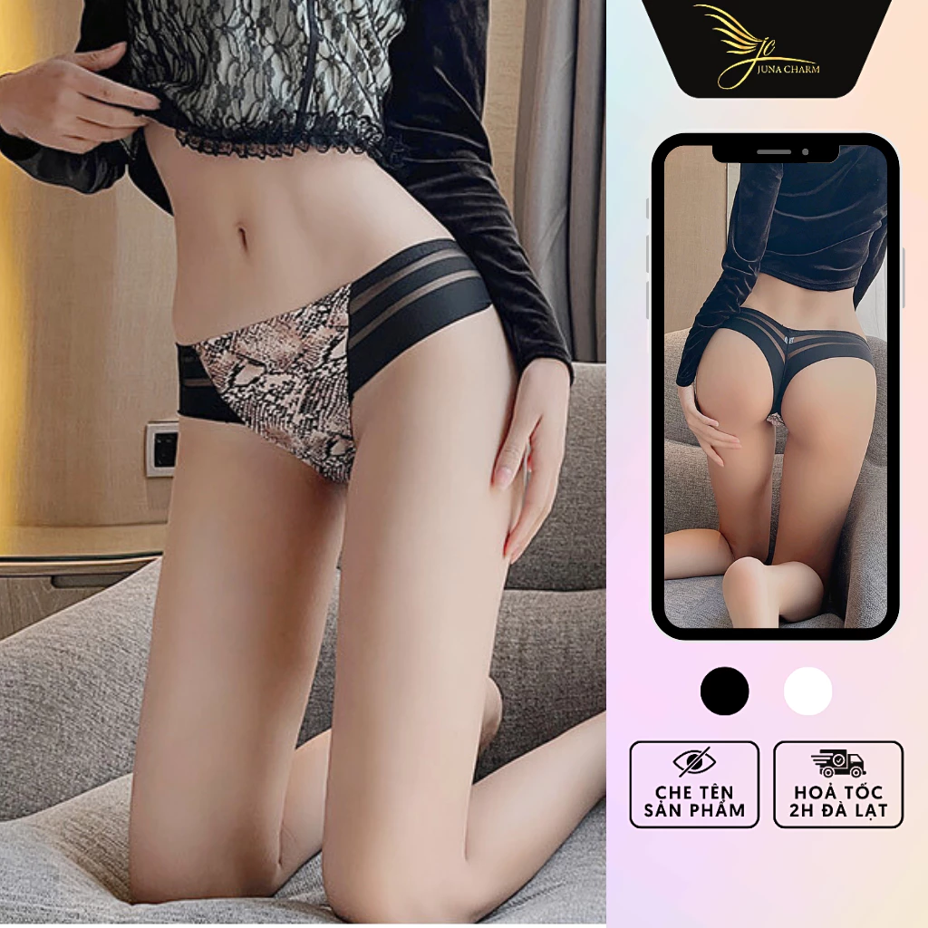 Quần Lót Lọt Khe Su Họa Tiết Beo Sexy JUNA Size L Thời Trang Đồ Lót Dành Cho Nữ, Chất Su Phối Ren Không Lộ Viền/SPQ8277