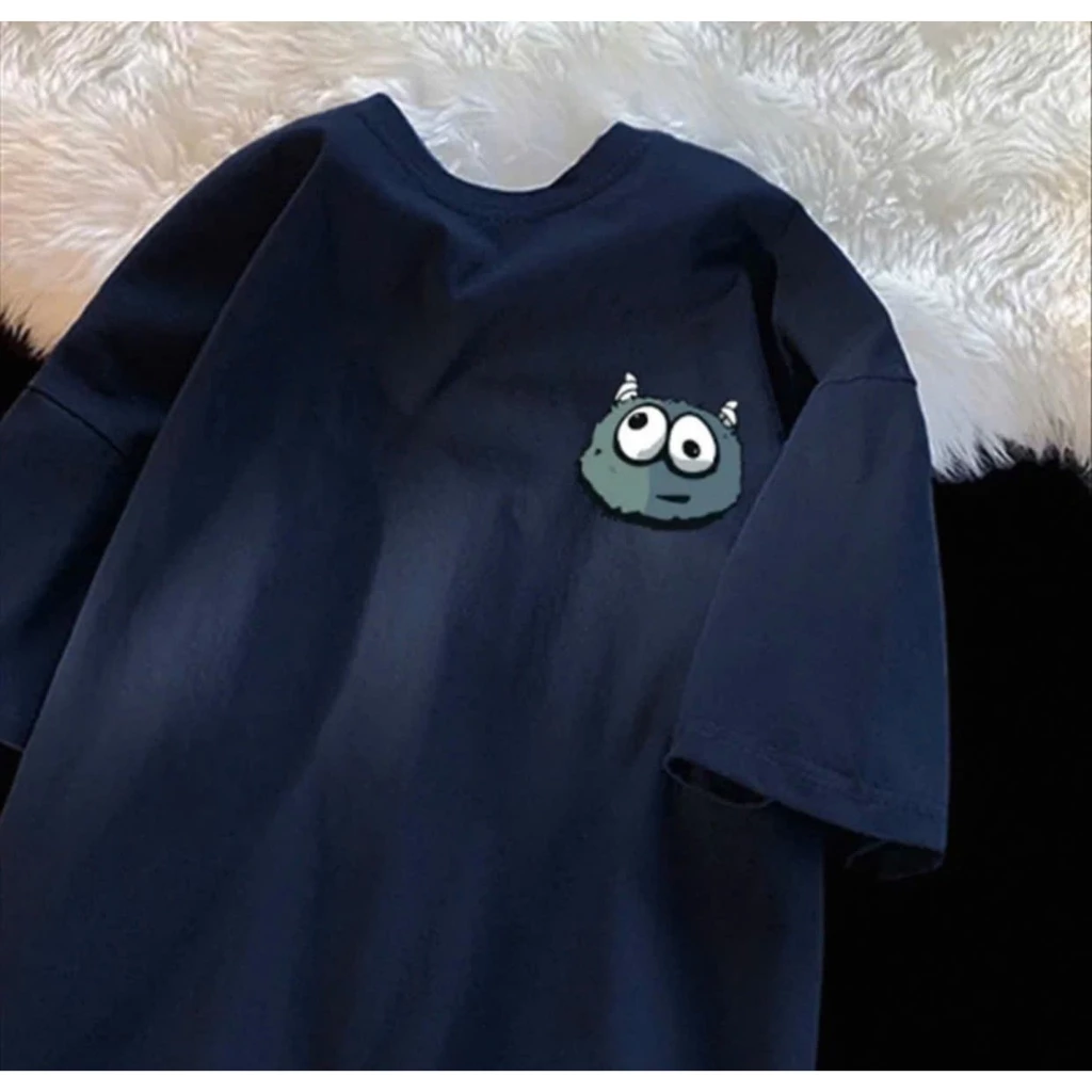 Áo thun phông nữ nam form rộng chất liệu cotton khô in hình quái vật cute