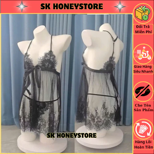 Váy ngủ nữ ren xuyên thấu cám dỗ MS5142 💜 Đồ ngủ nữ quyến rũ