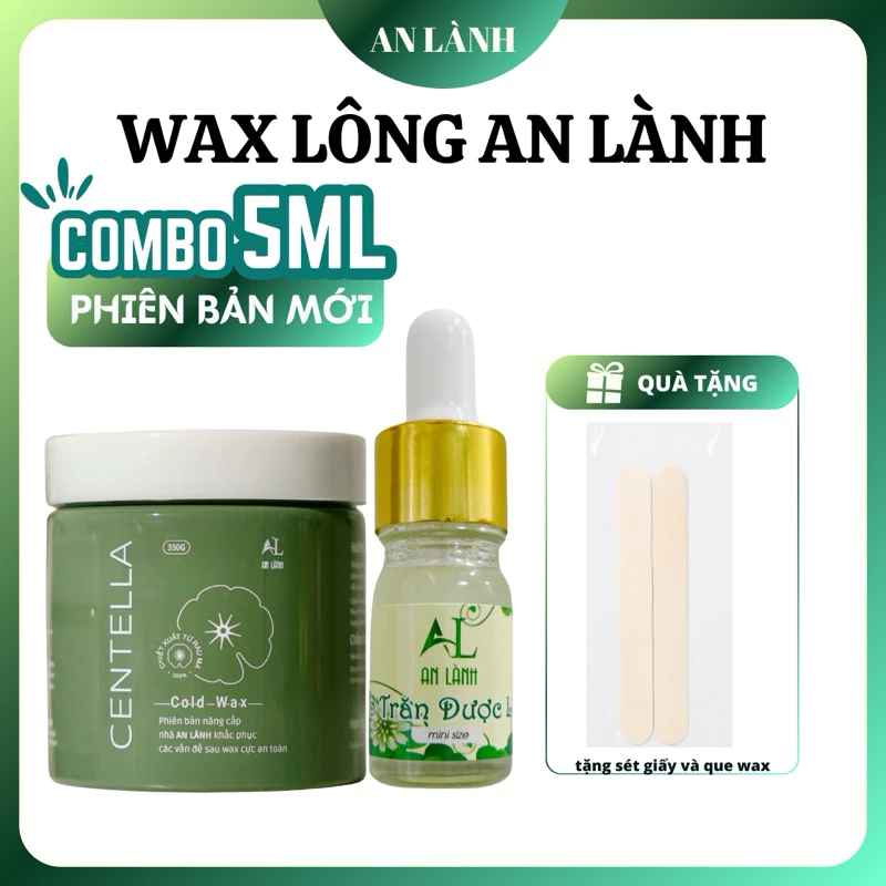 Combo Wax Lông An Lành + Mỡ Trăn 5ML [ Tặng sét giấy và que wax ]