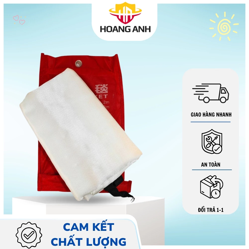 Chăn chiên chữa cháy dập lửa sợi thủy tinh đủ kích cỡ, hàng Việt Nam kiểm định chất lượng cao