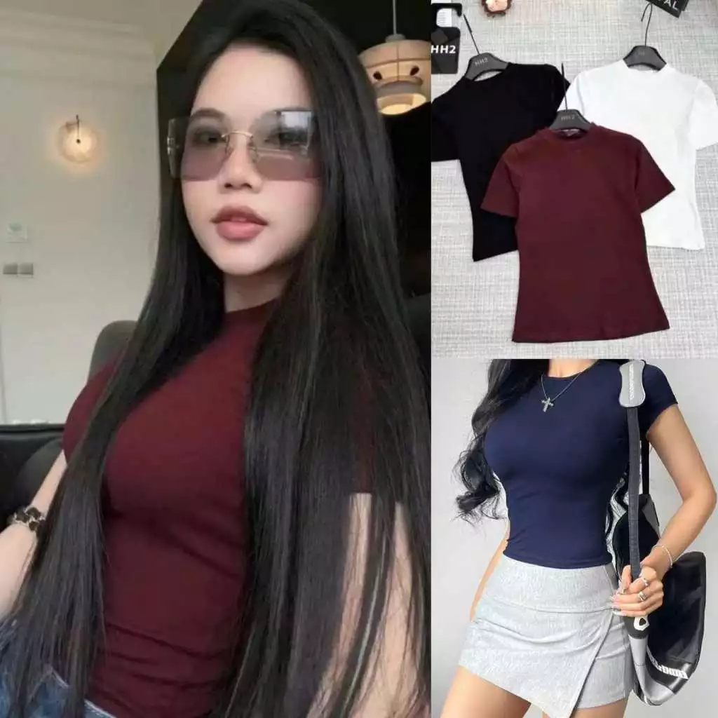 [COTTON MỊN] Áo Nữ Thắt Eo Ôm Body Chất Thun Cotton Co Dãn Mát Mẻ_666