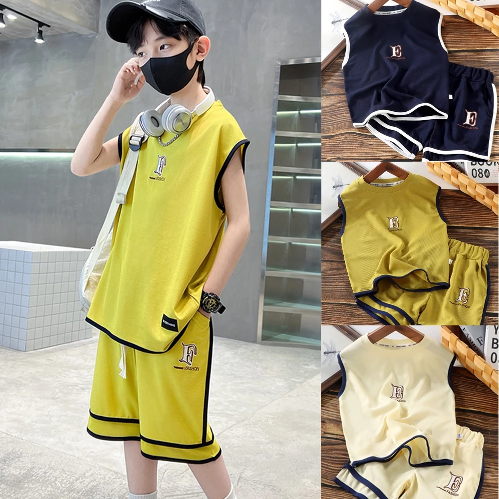 bộ cộc cho bé, bộ ba lỗ bé trai, set ba lỗ mặc hè cho bé size đại đến 65kg - Bộ sát nách bé trai Fashion