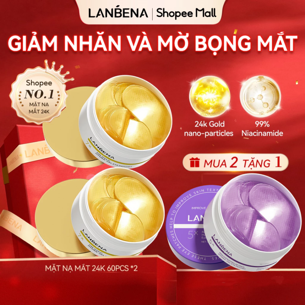 LANBENA Mặt nạ mắt  (60 miếng) - giúp săn chắc vùng da quanh mắt, dưỡng ẩm, giảm nếp nhăn, chống lão hóa Skincare
