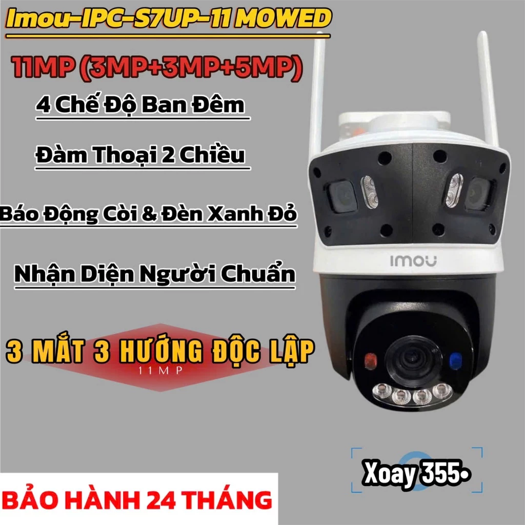 (QUÀ TẶNG đơn cam+thẻ)Camera IMOU wifi Ngoài Trời 3 Mắt Cruiser Trip S7UP 11MP/S7XEP 10MP BH 2 NĂM
