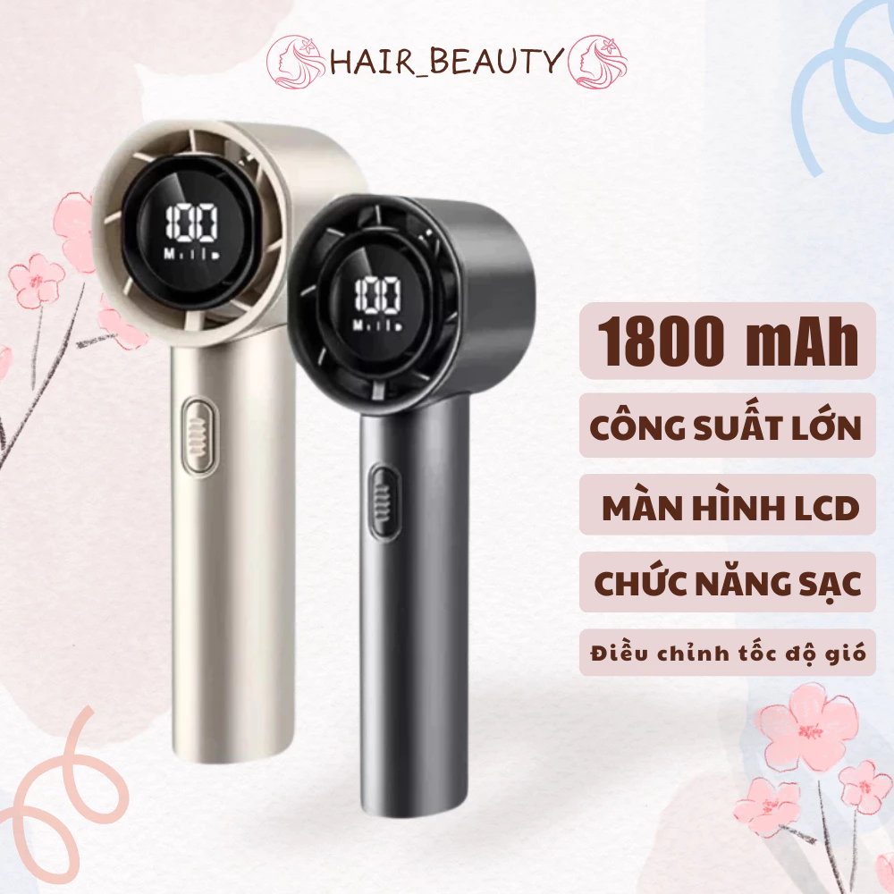 Quạt Mini Cầm Tay S29 DIDOOGLT Dung Lượng Pin 1800mah 3 Cấp Độ Gió Màn Hình Hiển Thị Led Cao Cấp