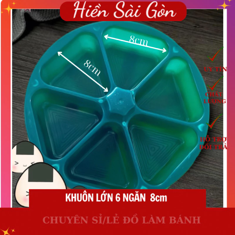 khuôn sushi cơm nắm size LỚN, khuôn cơm nắm lớn 6 ngăn