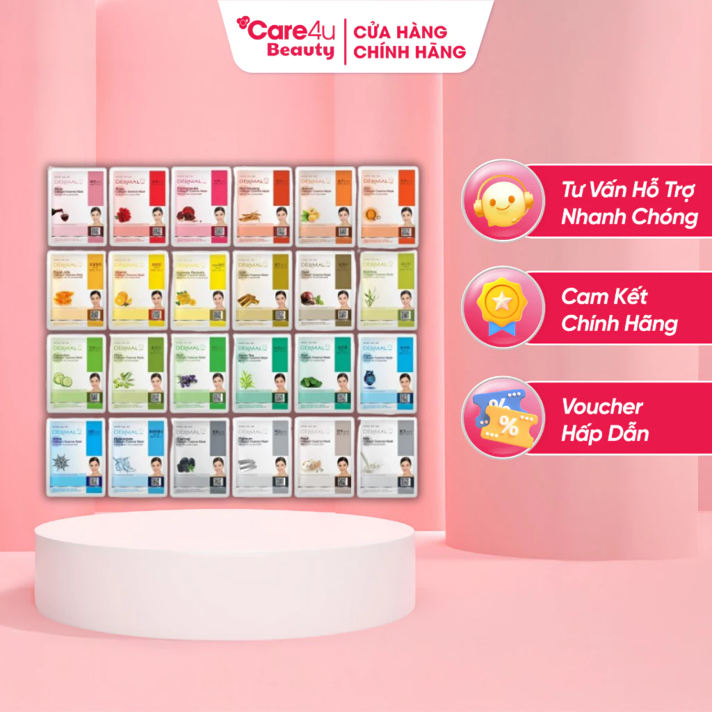 [ Mua 10 tặng 3 ] Mặt nạ dưỡng chất chăm sóc da Dermal Hàn Quốc 23gram