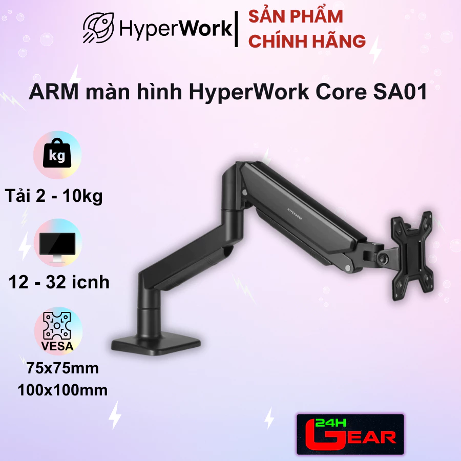 Giá đỡ / Arm màn hình HyperWork Core Arm SA01 Chính Hãng