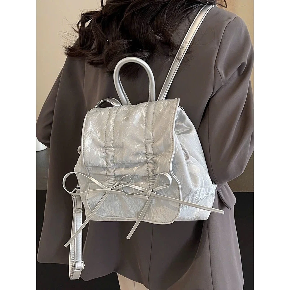 Balo nữ thời trang đi học đi làm đi chơi phong cách unisex dây rút nơ xinh BABUMAP _BL007