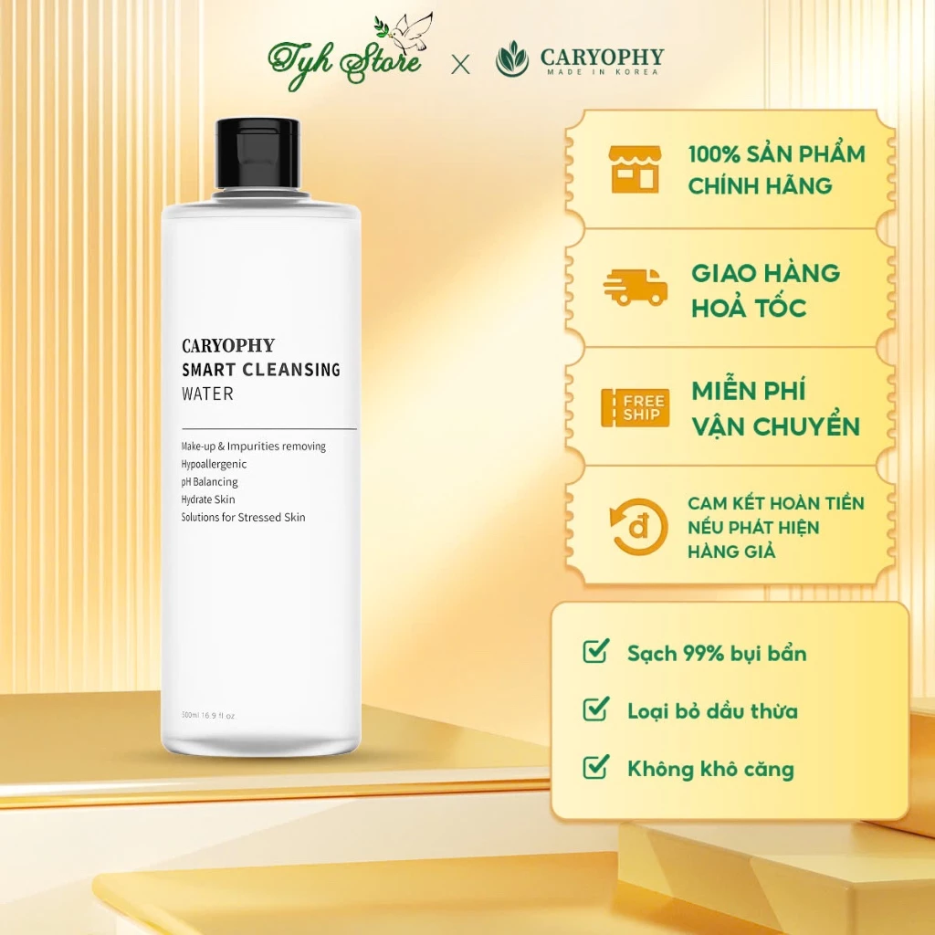 Nước tẩy trang làm sạch CARYOPHY 500ml (Caryophy Smart Cleansing Water 500ml)
