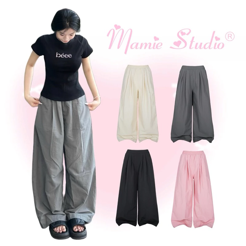 Quần gió nhăn và kaki túi hộp unisex, quần dài form rộng phù hợp cả nam nữ 45-75kg - clothingforgirl mã mã store