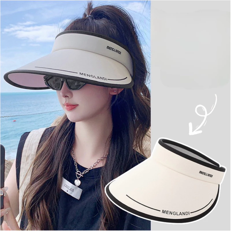 【Hwang】Mũ chống nắng Mũ rỗng vành rộng chống tia cực tím, Mũ vành rộng đi biển , du lịch , thời trang 2025