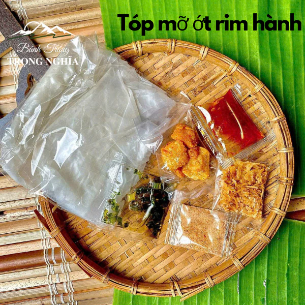 Bánh Tráng Tóp Mỡ ớt rim hành Trọng Nghĩa