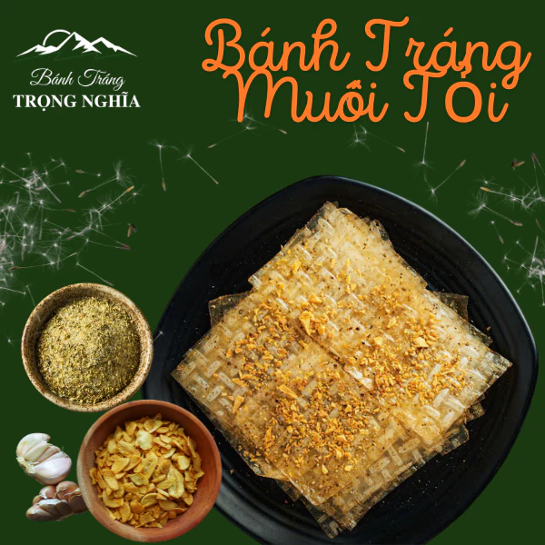 500g Bánh Tráng Muối Tỏi Trọng Nghĩa