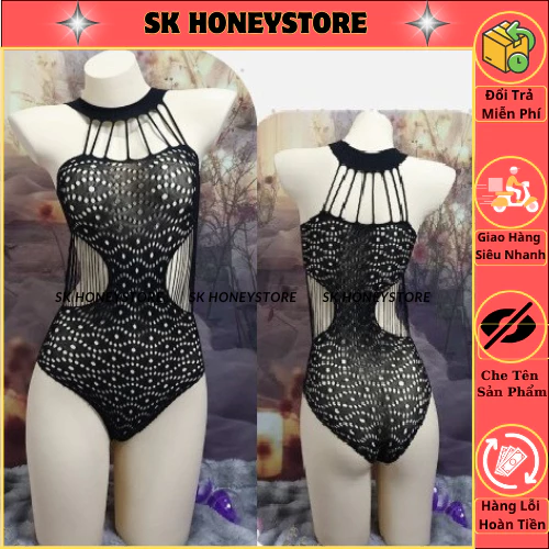 Bộ ngủ body nữ cổ yếm quyến rũ MS052 💖💖 Đồ ngủ nữ