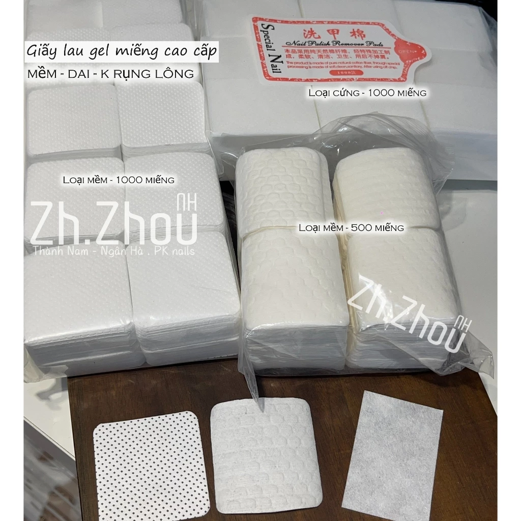 giấy lau gel miếng, Giấy lau gel nail không xù , túi 1000 miếng, giấy lau gel mềm