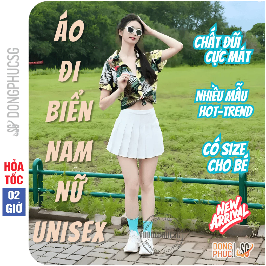 Áo đi biển nam nữ unisex sơ mi hoa lá hawaii chất tơ đũi đủ size cho bé gia đình cặp đôi hội nhóm
