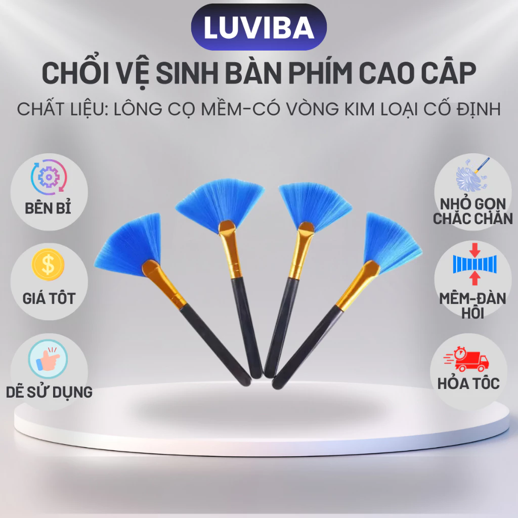 Chổi quét vệ sinh bàn phím, dụng cụ vệ sinh laptop, máy ảnh, máy in cao cấp LUVIBA C01