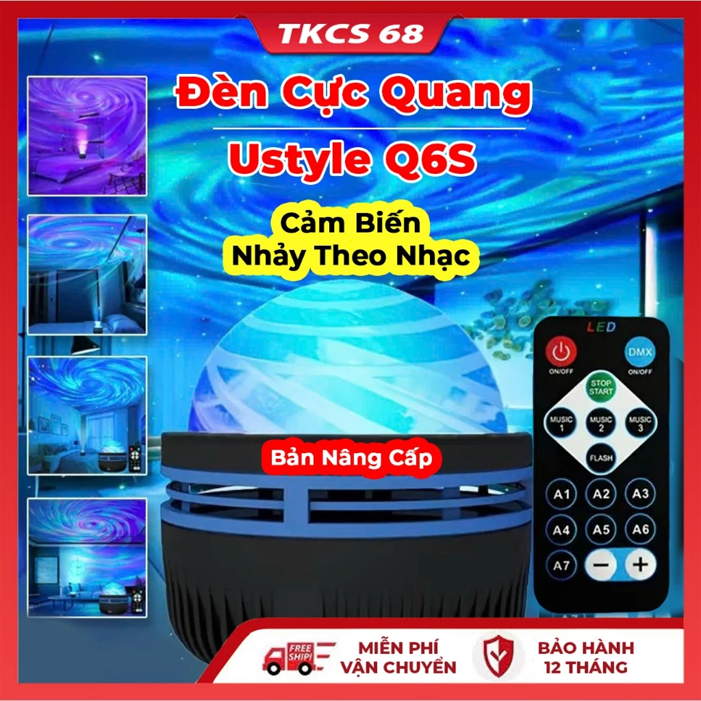 Đèn Cực Quang Q6S  Galaxy UStyle LED Chiếu Bầu Trời Cực Quang Trang Trí, Decor Phòng Ngủ, Điều Khiển Từ Xa