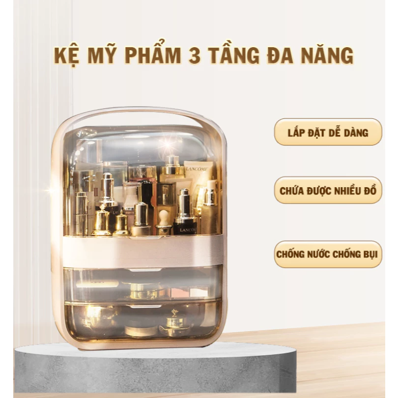 YTC -Kệ Mỹ Phẩm 3 Tầng Cao Cấp Chông nước Chống bui siêu đẹp