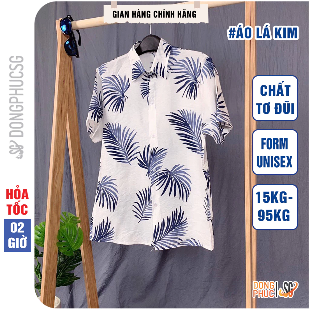 Áo đi biển hoa lá chất vải tơ đũi mát mẻ form unisex nam nữ đủ size cho gia đình ADLK | DONGPHUCSG