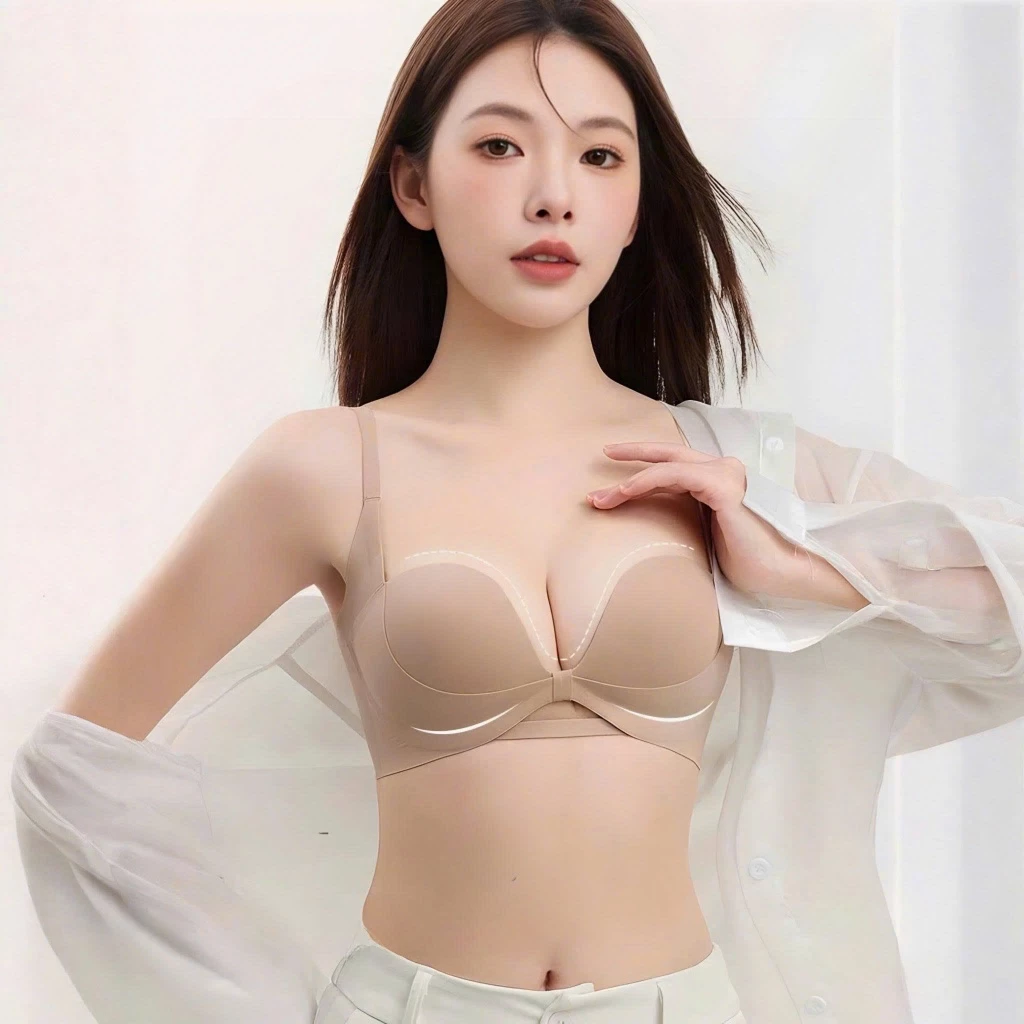 Áo Ngực Su Đúc Áo Lót Đệm Vừa Không Gọng Bản Lưng To Mút Kép Đai Nâng  Gom Che Khuyết Điểm 1827