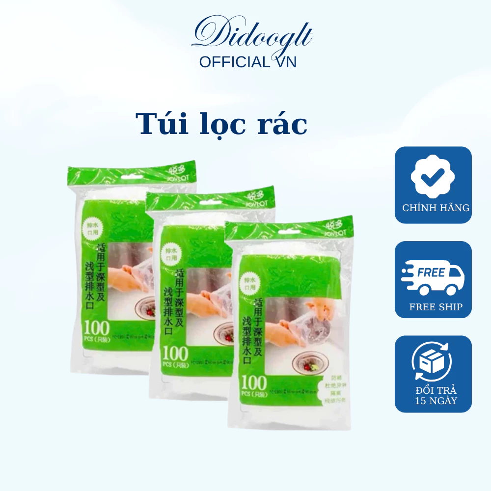 Combo 3 Túi Lọc Rác Bồn Rửa Chén Bát DIDOOGLT Tiện dụng, an toàn, vệ sinh, sạch sẽ - 65 Chiếc/Gói