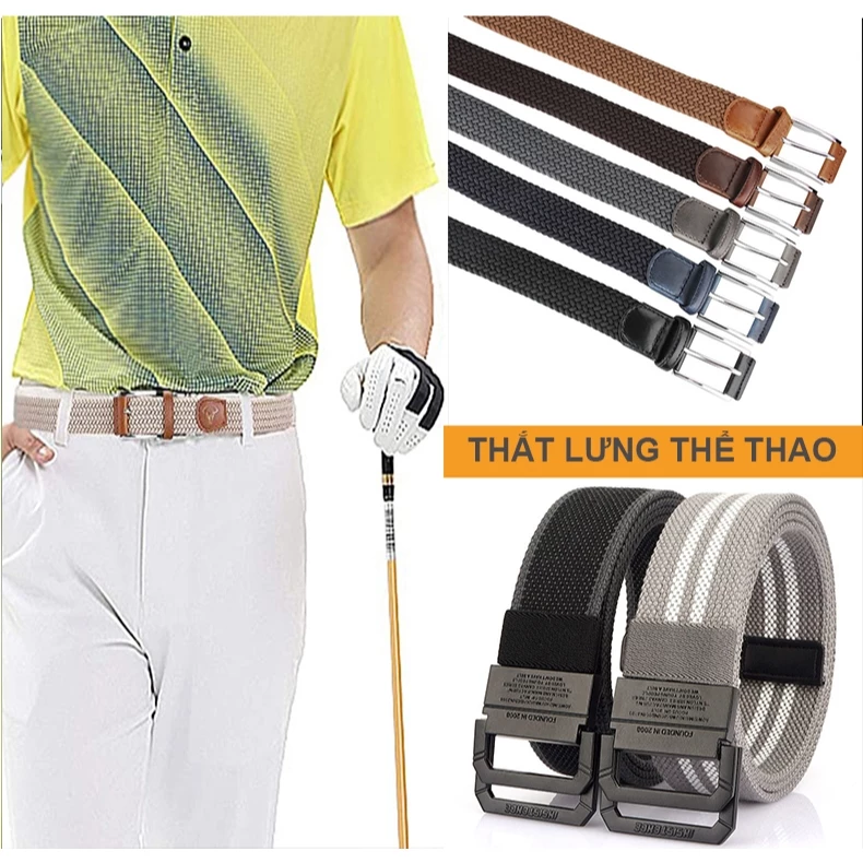 Dây nịt nam co giãn thể thao Cấu trúc dây đan co giãn phù hợp với các hoạt động thể thao Quà tặng cao cấp