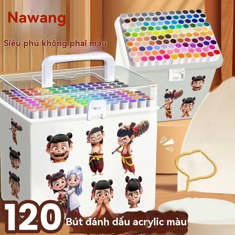 Natra Bút đánh dấu acrylic mẫu 60/120 nhau giáo không độc hại có thể giặt bút màu nước giấy mờ có thể được xếp chồng