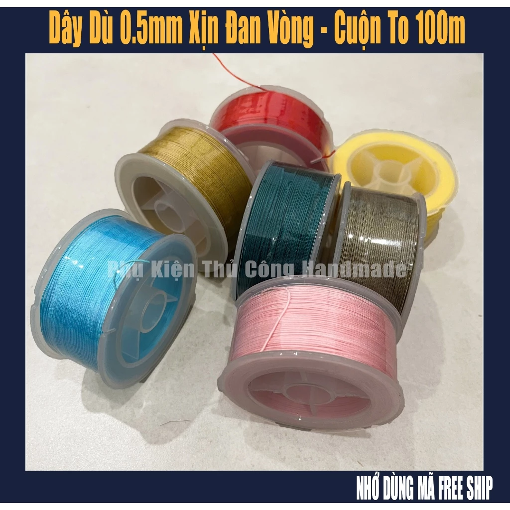 Dây dù 0,5mm đan vòng handmade - cuộn 100 mét